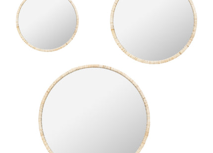 Juego de 3 espejos de mimbre "Jessy" - 187993