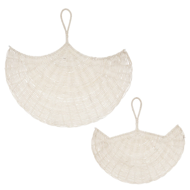 Set de 2 Abanicos de Ratan y Metal - 188040