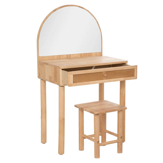 Tocador y taburete infantil madera de hevea 55x100cm - 188210
