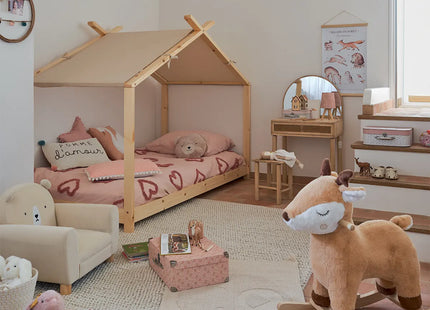 Tocador y taburete infantil madera de hevea 55x100cm - 188210