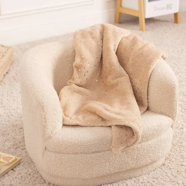 Frazada infantil "Oya" de franela beige de 75x100cm -  188275C