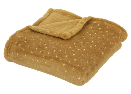 Manta infantil "Berlingot" de franela ocre 75x100cm - 188275D