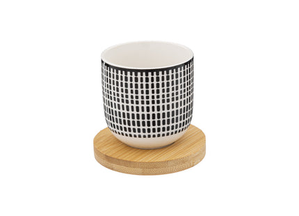 Juego de 4 tazas de espresso con platillos de bambú "Bohemia" 10cl - 188432