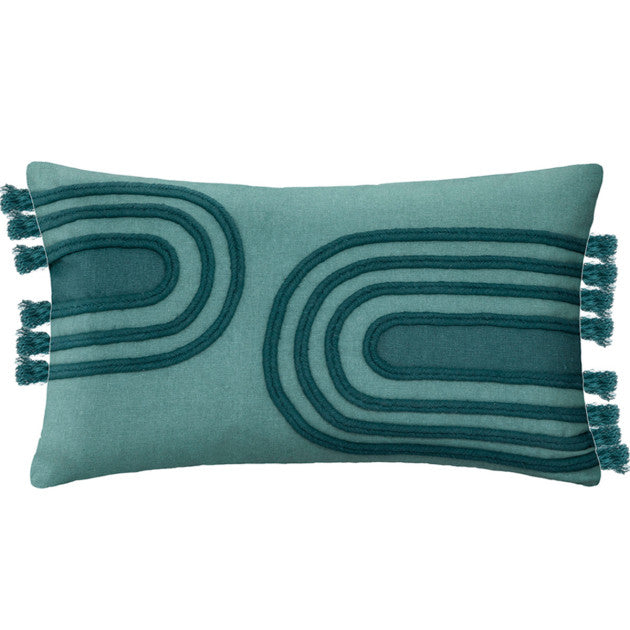 Funda almohada Terciopelo azul huevo de pato con patrón dorado 40x40cm - 188533A