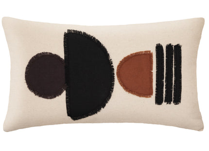 Almohada "Ori" de algodón marfil con motivo "Patchwork" 30x50cm - 188537