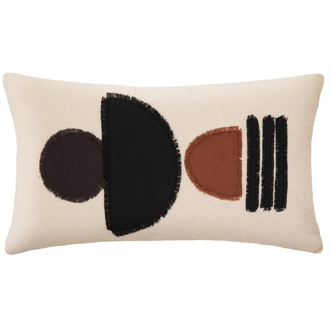 Almohada "Ori" de algodón marfil con motivo "Patchwork" 30x50cm - 188537