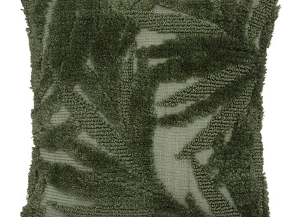 Almohada de algodón "Miska" patrones verde capitoné 45x45cm - 188542A