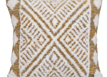 Almohada de algodón "Miska" marfil con motivos tufting 45x45cm - 188542B