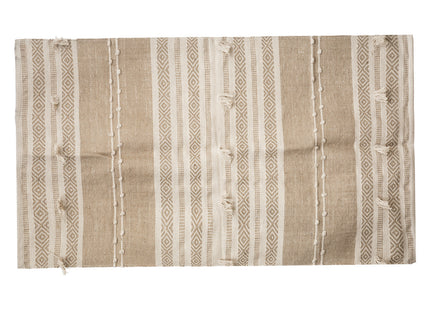 Alfombra de yute y algodón con motivos en relieve 90x150cm marfil - 188550D