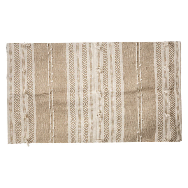 Alfombra de yute y algodón con motivos en relieve 90x150cm marfil - 188550D