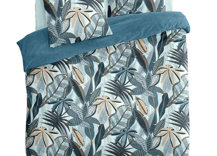 Juego de cama "Nikau" azul de algodón 240x220cm - 188561A