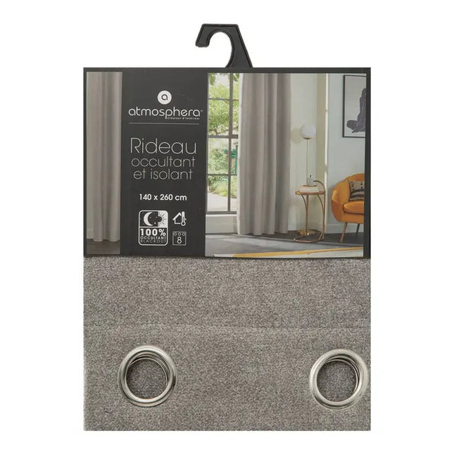 Cortina aislante opaca gris 140x260cm - 188585B