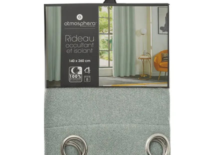 Cortina aislante opaca verde celadón 140x260cm - 188585F