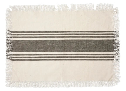 Individual "Délice" de algodón rayas blancas 45x30cm - 188948C