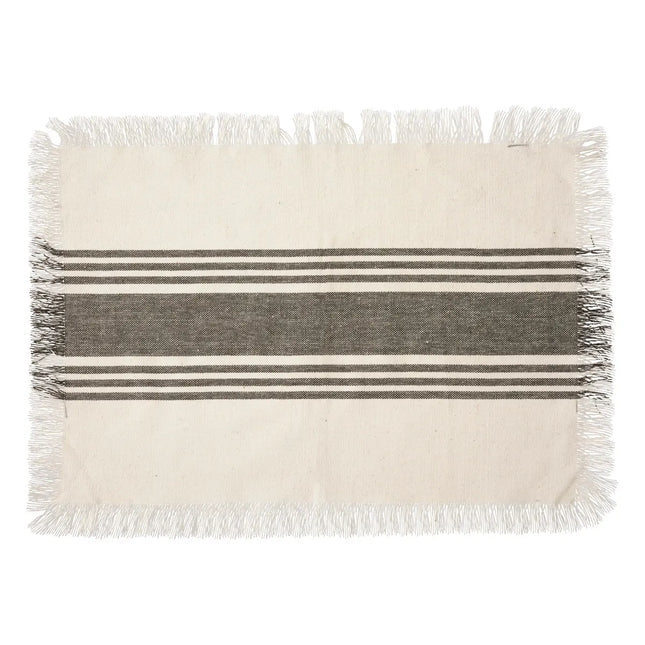 Individual "Délice" de algodón rayas blancas 45x30cm - 188948C