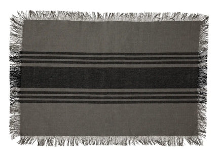 Individual "Délice" de algodón rayas gris 45x30cm - 188948D