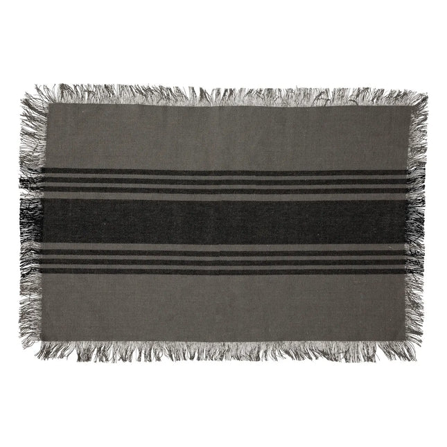 Individual "Délice" de algodón rayas gris 45x30cm - 188948D