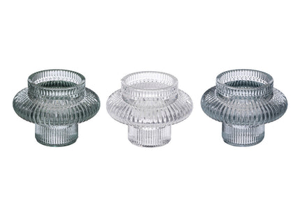Set de 3 candeleros de cristal de colores - 189169B