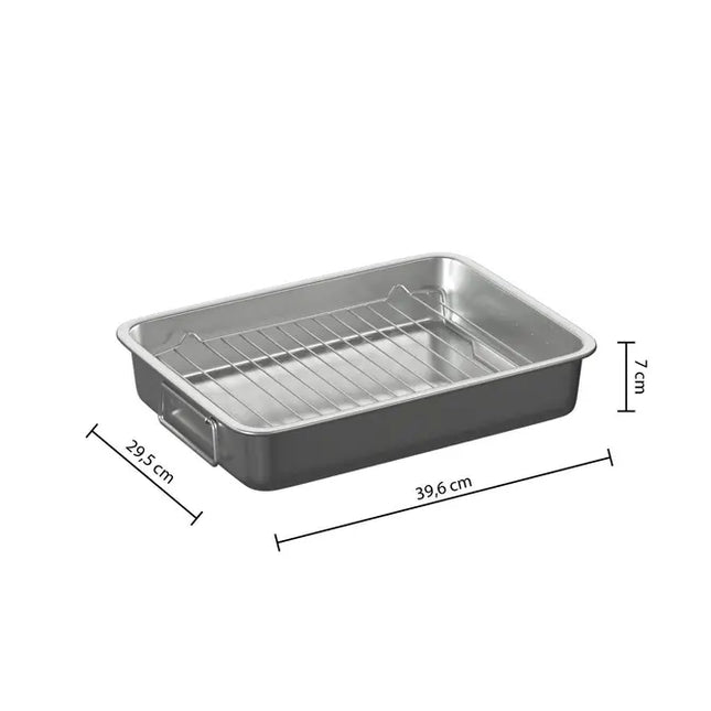 Bandeja para asador de acero inoxidable de 30x40cm - 189416