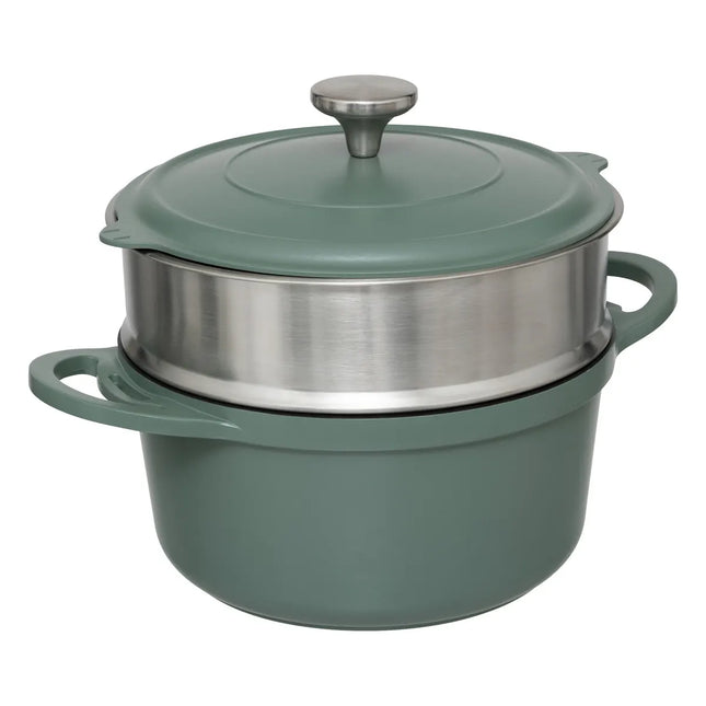 Olla de vapor D24cm de aluminio fundido verde - 189457