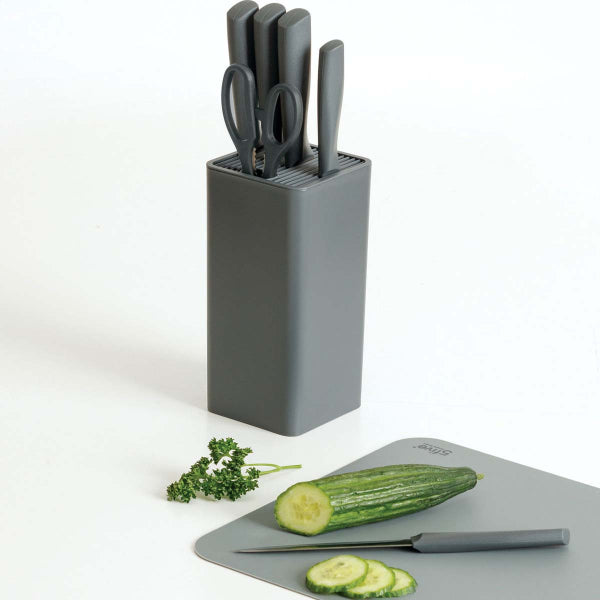 Set de 5 cuchillos y tijera de cocina con soporte - 189459