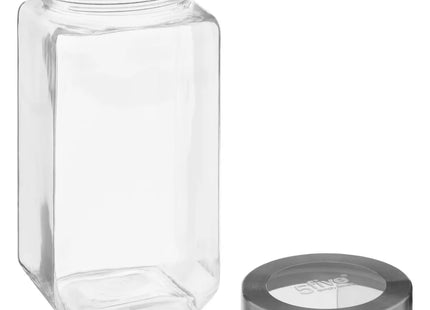 Pote de vidrio "Miro" con tapa contorno de acero 1.6L - 189563