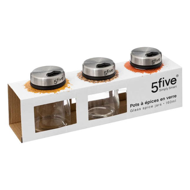 3 potes de especias de vidrio de 160ml -  189574