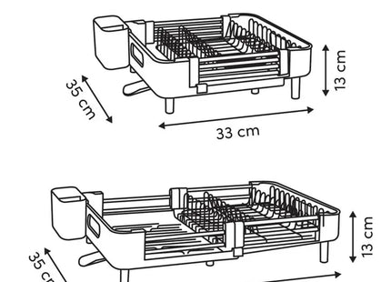 Escurridor de platos extensible para 12 platos "Etira" gris - 189602