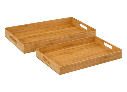 Juego de 2 bandejas para servir de bambú - 189700
