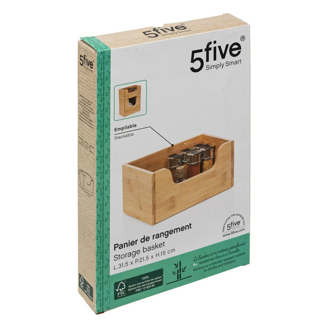 Caja de bambú pequeña apilable - 189726