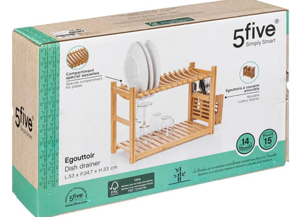 Escurridor de cubiertos  de 2 niveles de bambú - 189749