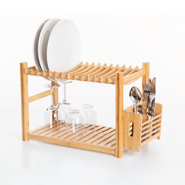 Escurridor de cubiertos  de 2 niveles de bambú - 189749