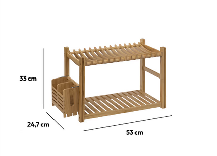 Escurridor de cubiertos  de 2 niveles de bambú - 189749