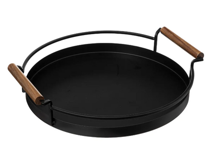 Bandeja redonda de metal negro D36cm - 189867