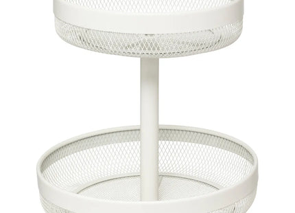 Cesta de metal beige de 2 niveles "Mayaj" - 189979A