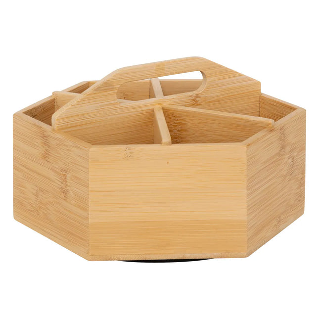 Organizador de té giratorio de bambú - 190036