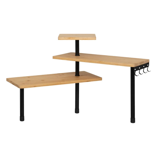 Estante de esquina beige de 3 niveles - 190046