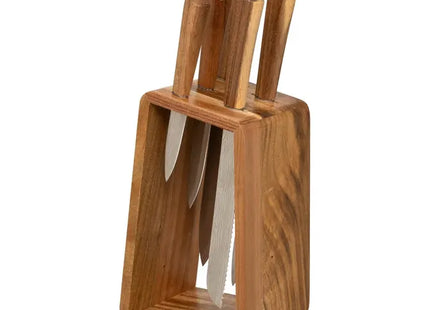 Bloque de cuchillos de 5 piezas de acacia - 190141