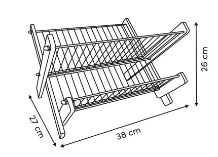 Escurridor de platos plegable, madera de acacia  - 1190142