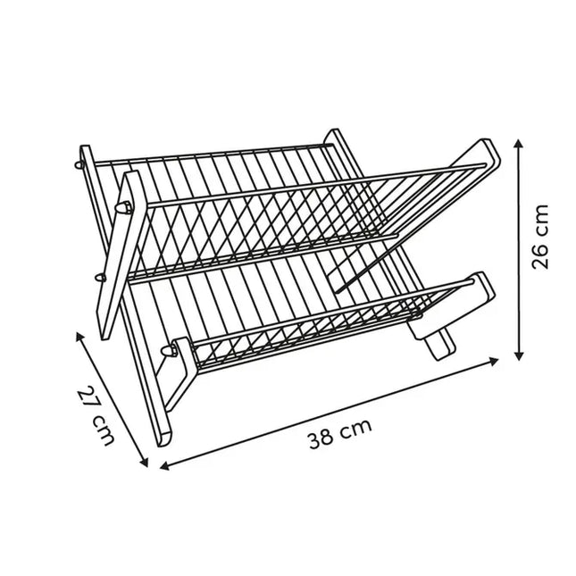Escurridor de platos plegable, madera de acacia  - 1190142
