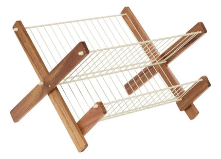 Escurridor de platos plegable, madera de acacia  - 1190142