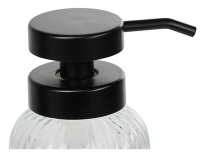 Distribuidor de jabón de vidrio transparente "Black Edition" 500 ml - 190193