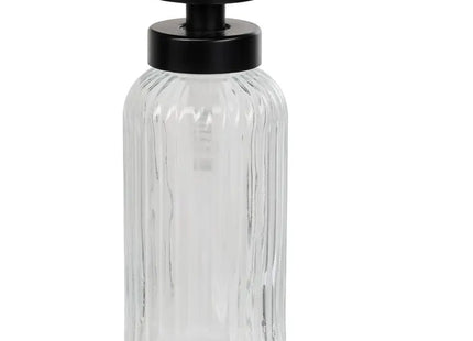 Distribuidor de jabón de vidrio transparente "Black Edition" 500 ml - 190193