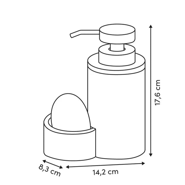 Dispensador de jabón beige de 330 ml + esponja - 190220