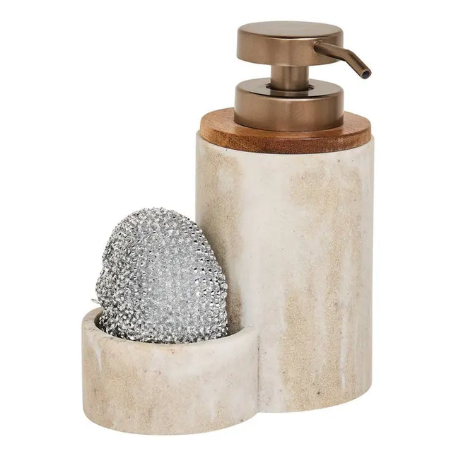 Dispensador de jabón beige de 330 ml + esponja - 190220