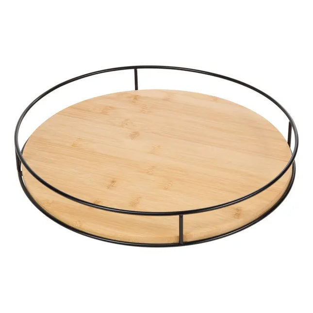 Bandeja giratoria de bambú 35 cm de diámetro - 190237