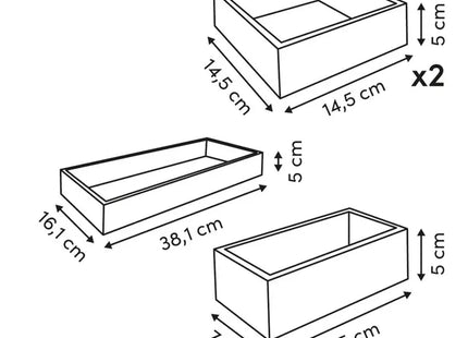 Organizador de bambú L14.5/38.1cm  4 piezas  - 190245