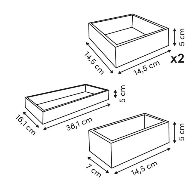 Organizador de bambú L14.5/38.1cm  4 piezas  - 190245