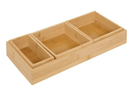 Organizador de bambú L14.5/38.1cm  4 piezas  - 190245