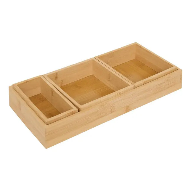 Organizador de bambú L14.5/38.1cm  4 piezas  - 190245